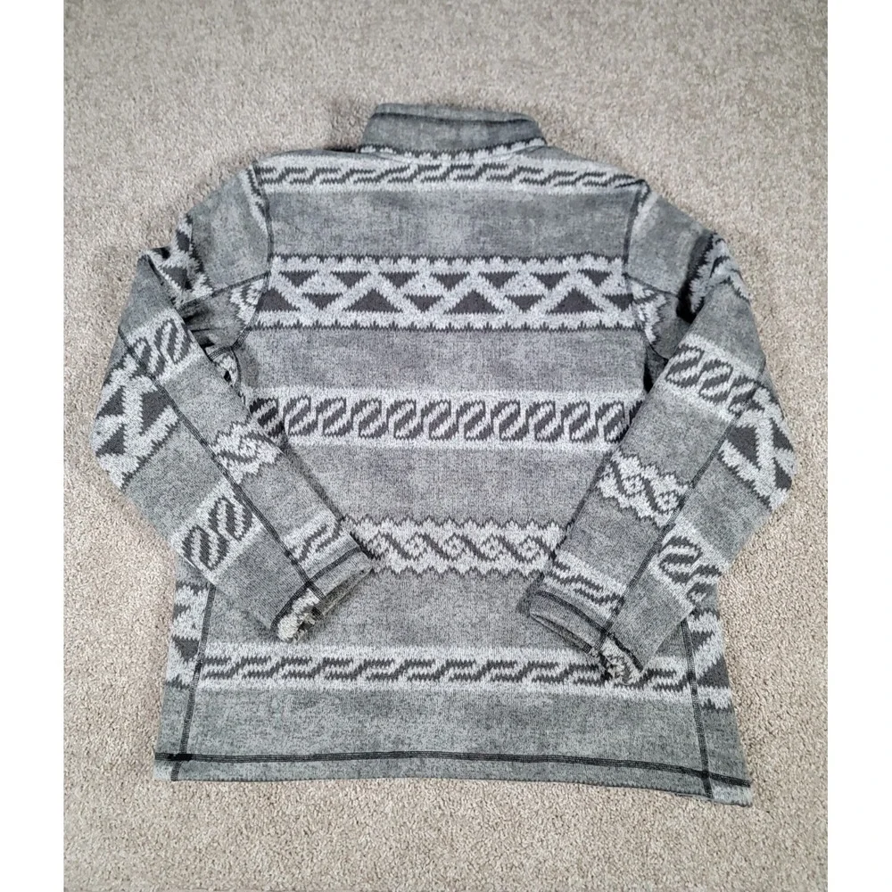 The North Face Gordon Lyons Novelty 1/4 Zip Sweater Mens XL Gray Fleece Aztec